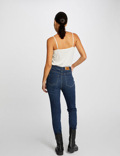 Vest top with thin straps and lace ecru women