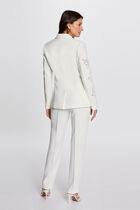 Pantalon fluide à pinces blanc femme