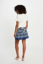 Jupe courte imprimée multicolore femme