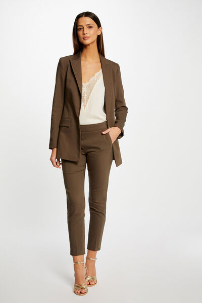 Cropped cigarette trousers khaki green ladies'