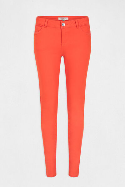 Low-waisted skinny jeans orange ladies'