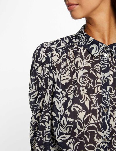 Long-sleeved shirt with vegetal print multico ladies'