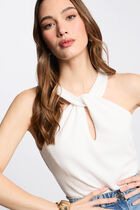 Sleeveless vest top white women