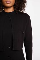 Short 2-in-1 effect dress black women