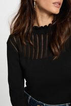 Pull col montant noir femme