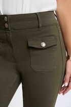 Bootcut trousers khaki green women