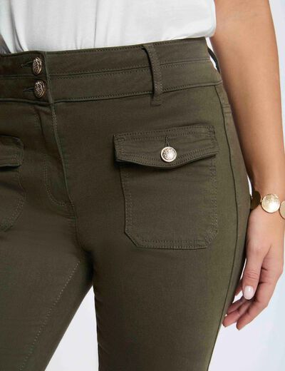 Bootcut trousers khaki green women