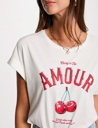 Slogan T-shirt white women