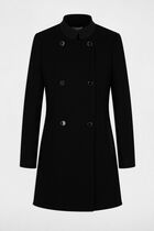 Buttoned long coat black women