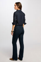 Long-sleeved shirt raw denim women