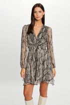A-line dress with snake print multicolor women