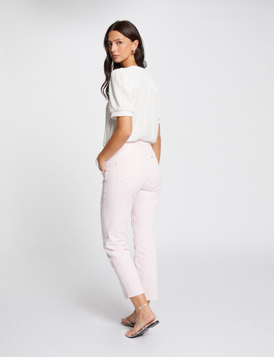 Acid wash fitted jeans light pink ladies'
