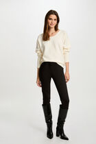 Jumper round neck open back ivory women