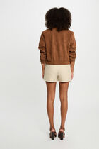 Suede jacket cognac brown women