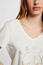 T-shirt with message ecru women
