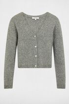 Cardigan with V-neck light grey women
