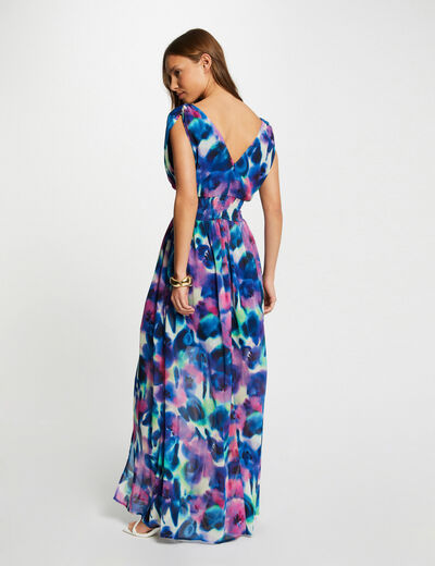 Printed maxi straight dress multico ladies'