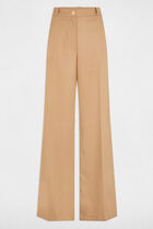 Pantalon large à pinces camel femme