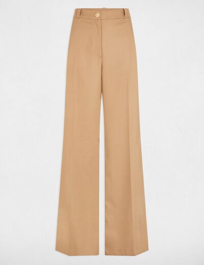 Wide leg trousers with darts camel women