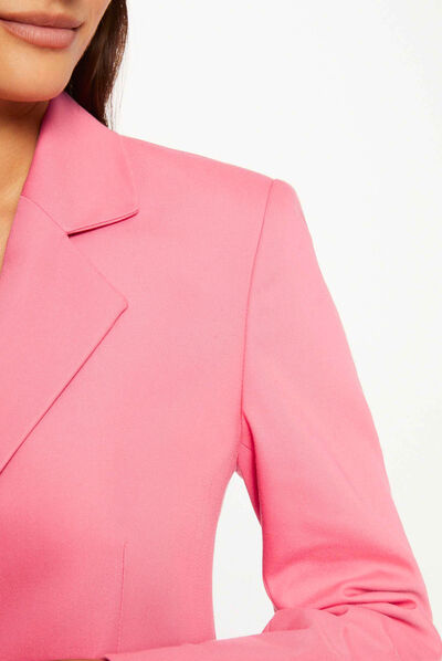 Waisted buttoned blazer pink ladies'