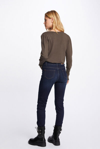 Long-sleeved jumper with V-neck  ladies'
