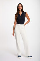 Lace t-shirt with turn-down collar navy blue women