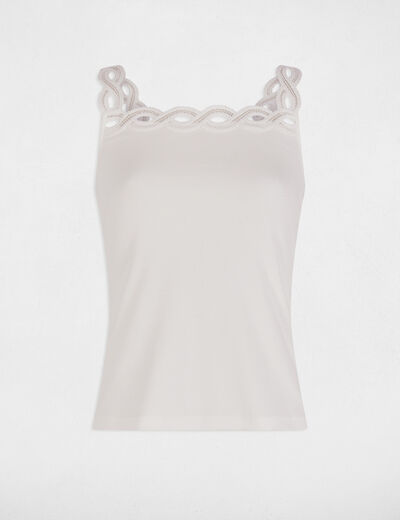 Vest top wide straps white women
