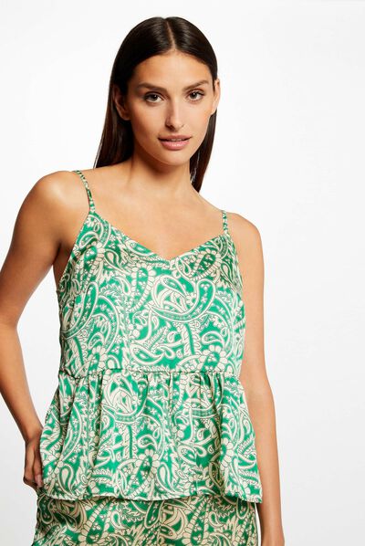 Blouse thin straps with paisley print multico ladies'