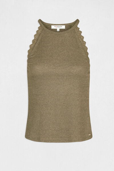 Vest top with thin straps khaki green ladies'