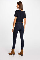 Short-sleeved t-shirt with V-neck navy blue women