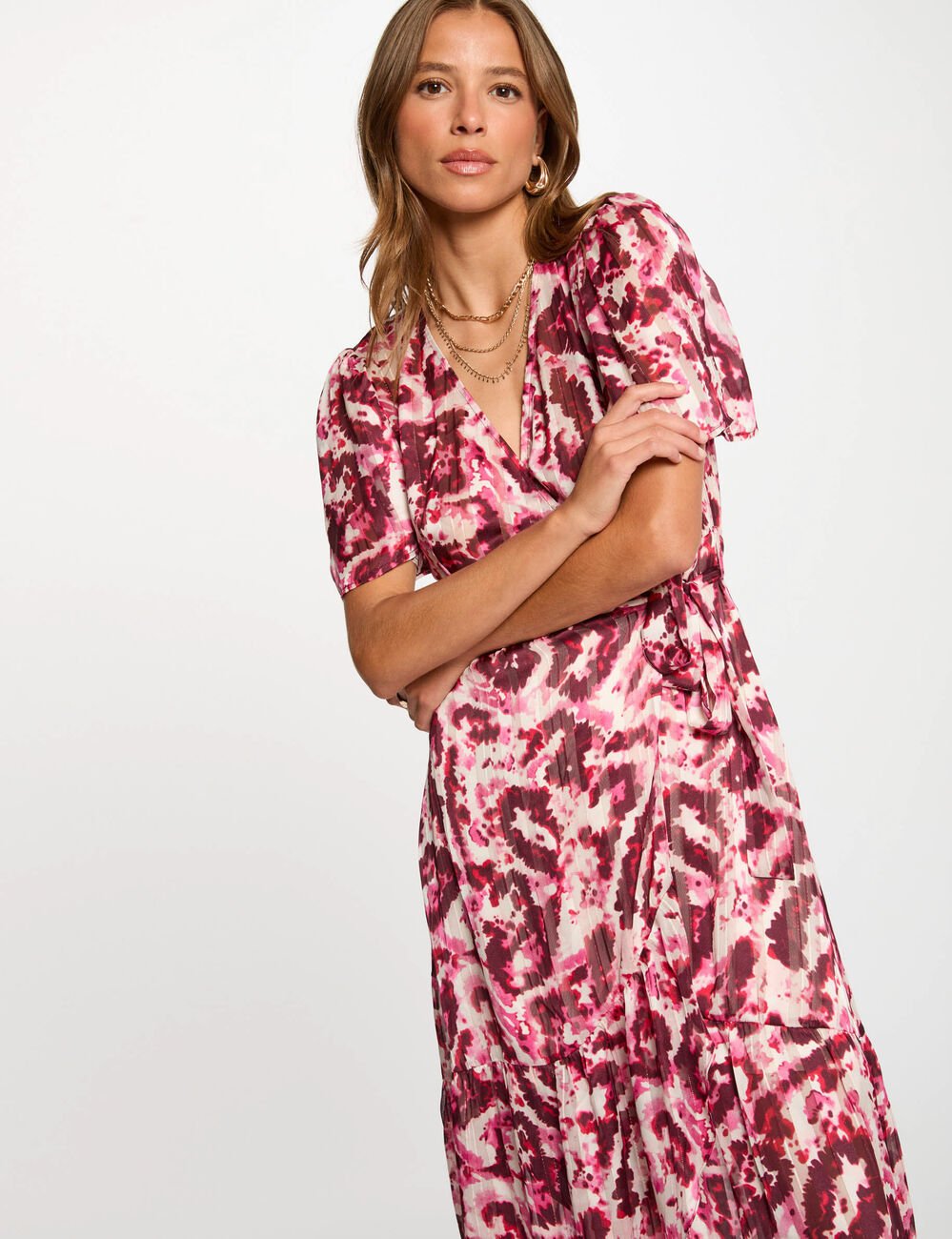 Midi wrap dress multicolor women