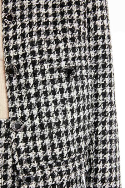 Straight jacket with houndstooth print black ladies'