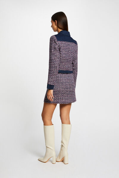 Straight jacket with denim details multico ladies'