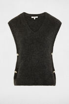 Sleeveless jumper dark grey women