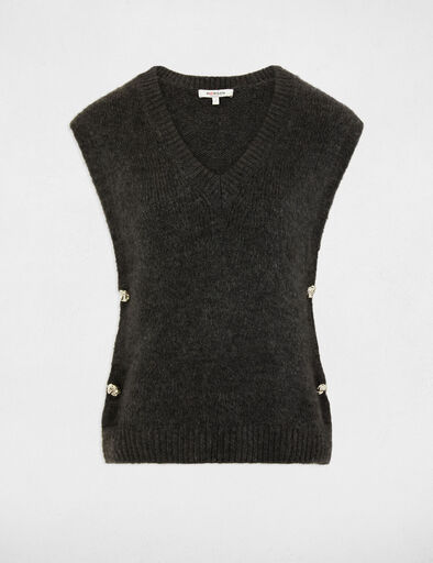 Sleeveless jumper dark grey women