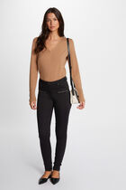 Pull manches longues col en V camel femme