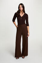 Flowy wide-leg trousers dark brown women