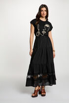 Long tiered skirt black women