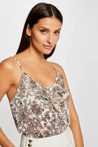 Vest top with V-neck and paisley print multicolored women
