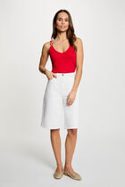 Fitted v-neck tank top red women