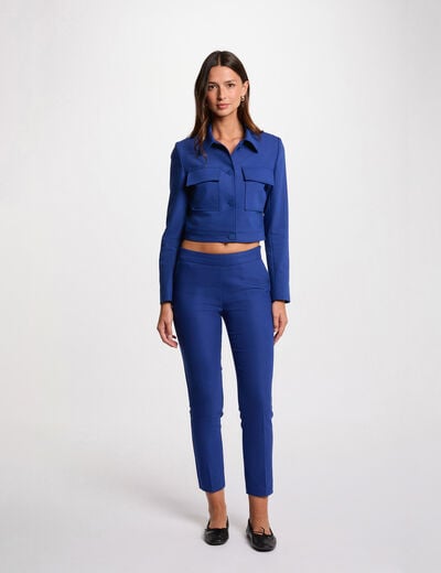 Cropped cigarette trousers electric blue women