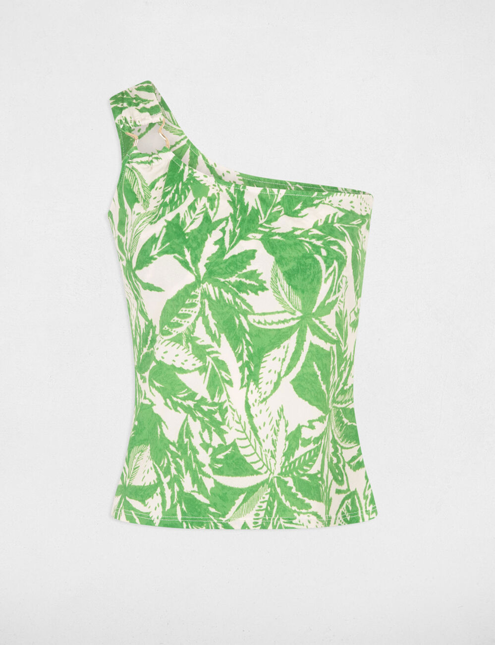 Printed asymmetrical top multicolored women