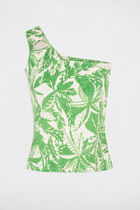 Printed asymmetrical top multicolored women