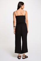 Wide-leg cropped trousers black women