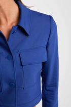 Short buttoned jacket electric blue women