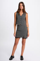 Jupe courte ajustée gris moyen femme