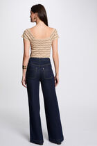 Short-sleeved jumper beige women