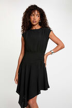 Asymmetric dress with short sleeves black women
