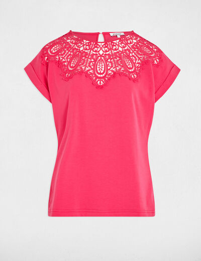 Short-sleeved t-shirt fuchsia pink women