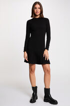 Short dress with round neck black women